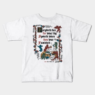 Forgive Me I'm Hungry Medieval Style - funny retro vintage English history Kids T-Shirt